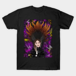 Violet Sorrengail and Tairn Dragon Fourth Wing Book with background T-Shirt